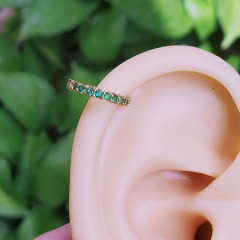EC1663 fashion rainbow cubic zircon cuff copper women clips earrings brass clips on earring for ladies