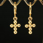 EM1182 Simple Minimalist Tiny 18k gold plated  star crescent moon heart lightning charm huggie hoop earrings for women