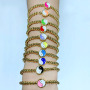 BM1054  Delicate Small Gold Plated Beads with Enamel Rainbow Yin Yang Zen Jewelry Elastic Bracelets for Women 2021