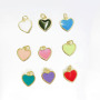 JS1584 dainty mini 18k Gold Plated brass colorful enamel heart charms Pendant