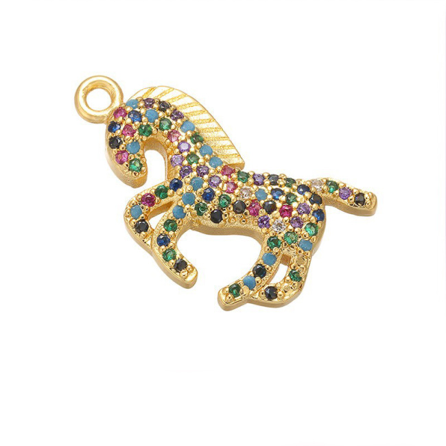 CZ7920 Chic CZ Diamond Micro Pave Horse Unicorn Pegasus Charm Pendant