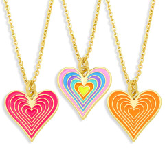 NZ1202 fashion heart pendant ladies enamel necklace ,charm copper pendants custom stainless steel O chain women necklace NZ1202 fashion heart pendant ladies enamel necklace ,charm copper pendants custom stainless steel O chain women necklace