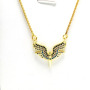 NZ1269 Dainty Gold Plated CZ Micro pave Angel Archangel Wings Protection Necklace