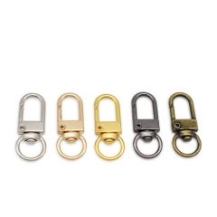 JF1337 Gold Silver Plated Lobster Clasp, Gold Swivel Claw Clasps Keyring, Split Key Chain Rings