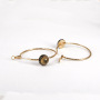ER1016 Rhinestone Pave Gemstone Gold Hoop Earring for Women