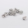 JS1399 Antique silver tone metal rose flower spacer beads
