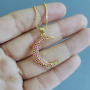 NZ1179 New Gold plated Diamond Jewelry Chic Cubic Zirconia CZ Micro Pave Crescent Moon Pendant Chain Necklace