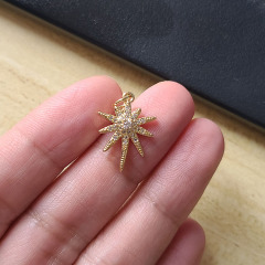 CZ8502 Small Little Tiny Gold CZ Micro Paved North Star Charm Pendants for Bracelet Earring Jewelry making