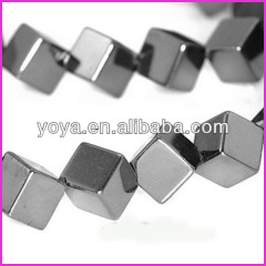 HB3021 Hematite diagonal drilled cube beads,hematite square box beads
