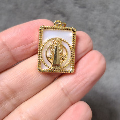 CZ8517 Fashion Brass CZ Charm Hama Hand Men Necklace 18K Gold Plated Marry Pendant Necklace