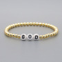 BM1015 Dainty Tiny Gold Beaded Personalized Custom Name Initial Letter Bracelets