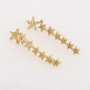 EC1473 Boho Style CZ Earrings, Women's Rainbow Diamond CZ Heart Star Charm Dangle Crawl Earrings,Beautiful Jewelry For Girls