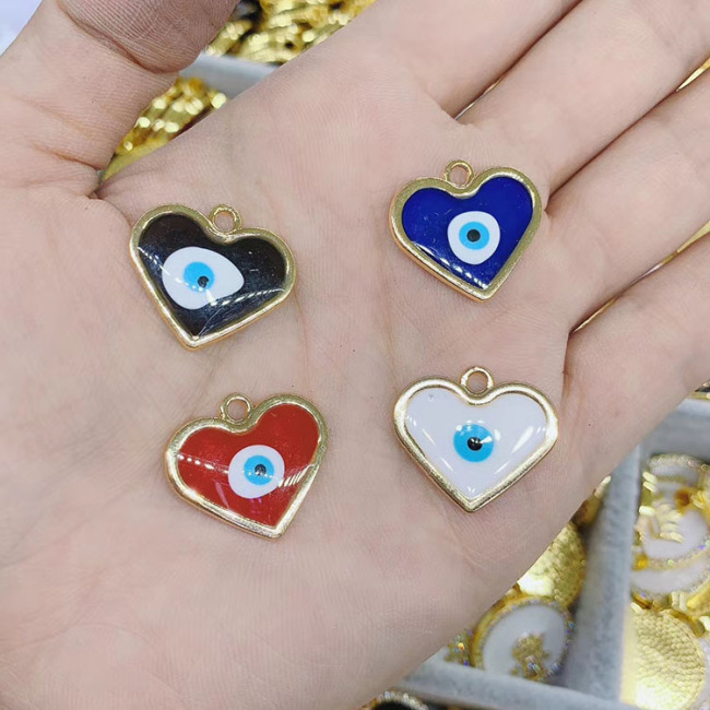 JS1523  Chic Enamel Gold Plated Evil Turkish Eye Star Heart Charm Pendants