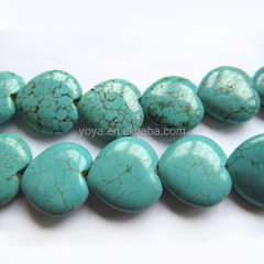 TB0217 Turquoise love heart beads,gemstone jewelry beads