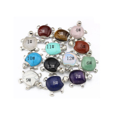 JF6878 lovely colourful gemstone pave tortoise turtle charm pendant