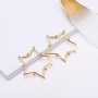 ES1042 New 2020 Women's Fashion,High Quality Gold Plated Stainless Steel Geometric Star Heart Hoop Earrings