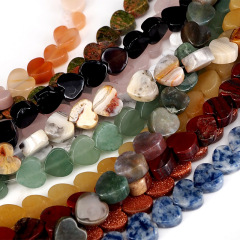 SB7157 Hot Sale Natural Semiprecious Stone Flat Heart Beads,Gemstone Flat Heart Shaped Jewelry Beads