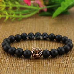 BRO0807 fashion glass bead animal owl head bracelet BRO0807 fashion glass bead animal owl head bracelet