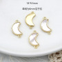 JF7335 Dainty White Shell Round Oval Teardrop Square Pendants,Tiny Gold Bezel Shell Star Butterfly Moon Lightning Charm Pendant