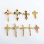 CZ8146  CZ Zircon Micro Pave Cross Charm Pendant  Diamond Necklace For Jewelry