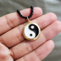 NM1080 2021 Summer Beach Jewelry Gold Plated Neon Enamel Rainbow Yin Yang Pendant with Enamel Box Chain Necklace