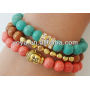 BR0002 Costume Jewelry bracelet, assorted bead bracelet,Gemstone Beads Elastic Buddha Bracelet