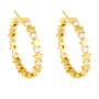EC1799 2021 Chic 18k Gold Plated CZ Micro Pave Cross Virgin Mary Curb Link Chain Smiley Star Hoops Earring for Women