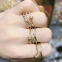 RM1118 Chic Dainty Bling Crystal Cubic Zirconia CZ Micro Pave Rings Women Rings CZ paved 18k Gold Plated Rings for Ladies