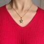 NZ1299  Fashion 18k Gold Hollow Star Heart Shaped Moon Crescent and Star Celestial Jewelry Necklace