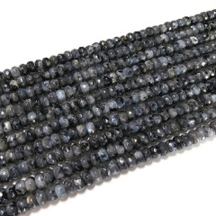 SB6661 Natural Black labradorite Larvikite stone faceted rondelle Abacus beads,loose beads for jewelry making