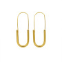 ES1091 18K Gold Plated Dainty Fashion Stainless Steel Safety Pin Gold Women Hoops Earring