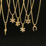 NZ1153 Chic Dainty Tiny Gold Plated Zircon Diamond CZ Micro Paved Lightning Snowflake Horseshoe Charm Chain necklace