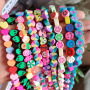 Colorful Clay Jewelry Beads Rainbow Polymer Clay Smiley Heart Skull Flower Animal Jewelry Spacer Coin Beads for Kids Jewelry
