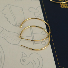 EK1001 High Quality Plating Thin Hoop Earrings, 18k Gold Plated Hoops, Skinny Hoop Earrings