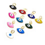 JS1612 Mini Small Tiny Autumn Jewelry Supplies Colorful Multicolor Enamel 18k Gold Evil Eyes Charm Pendants