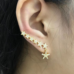 EC1473 Boho Style CZ Earrings, Women's Rainbow Diamond CZ Heart Star Charm Dangle Crawl Earrings,Beautiful Jewelry For Girls EC1473 Boho Style CZ Earrings, Women's Rainbow Diamond CZ Heart Star Charm Dangle Crawl Earrings,Beautiful Jewelry For Girls