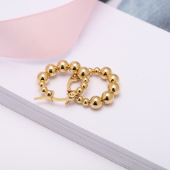 ES1071New Arrival Stainless steel women earring gold small ball earring hoop for ladies