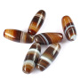 SL0767 Natural brown stripe agate drum beads,brown banded agate barrel rice beads