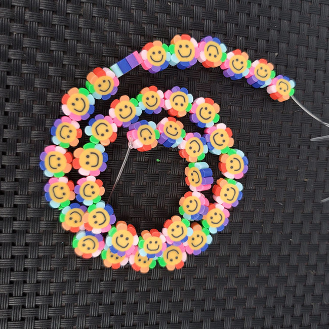 Colorful Clay Jewelry Beads Rainbow Polymer Clay Smiley Heart Fruit Jewelry Spacer Coin Beads for Kids Jewelry