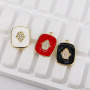 CZ7982 Chic Enamel Blue Red White Black CZ Micro pave Star Moon Eye Rectangle Pendants