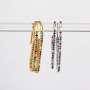 EC1488 Womans Fashion Boho Style CZ Piercing Earrings, Women's CZ Paper Clip Earring,Dainty Micro Pave Paperclip Earring