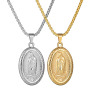NS1122  Fashion Christian Jewelry Steel Oval Charms Pendant Necklace,Stainless Steel Gold Plated The Virgin Mary Men Necklace