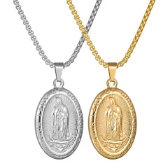 NS1122 Fashion Christian Jewelry Steel Oval Charms Pendant Necklace,Stainless Steel Gold Plated The Virgin Mary Men Necklace NS1122 Fashion Christian Jewelry Steel Oval Charms Pendant Necklace,Stainless Steel Gold Plated The Virgin Mary Men Necklace