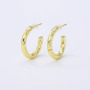 18k Gold Plated Brass Big circle chunky Hoop Simple Earrings for Women