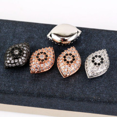 CZ6663 High Quality Gunmetal Plated Cubic Zirconia CZ Micro Pave EvilEye Beads