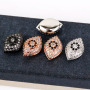 CZ6663 High Quality Gunmetal Plated Cubic Zirconia CZ Micro Pave EvilEye Beads