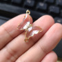 CZ8358 Jewelry rainbow clear colored CZ Zircon glass crystal Charms butterfly pendant