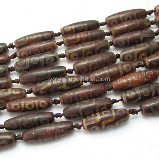 AB0421 Wholesale Tibetan AgateOld Dzi Barrel Beads