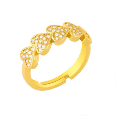 RM1349 Chic Delicate Everyday Stacking 18k Gold Plated CZ Paved Butterfly Heart Star Rings for Ladies