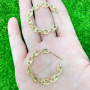 EC1746 2021Gold Plated CZ Micro Pave Butterfly Love Heart Link Chain Post Semi Hoops Earring,